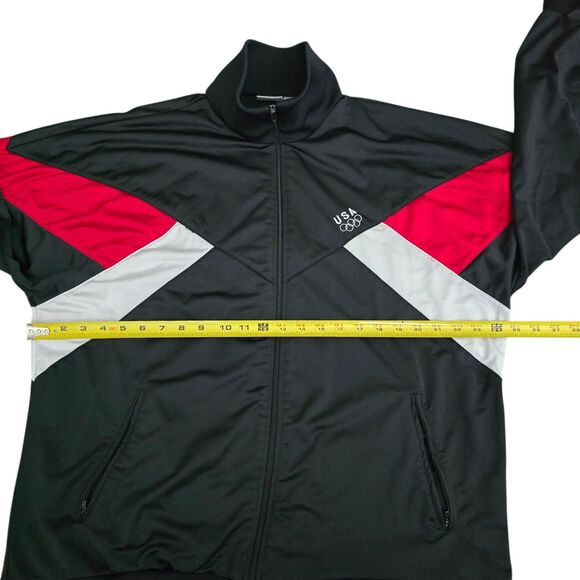 Vintage USA Olympics Track Jacket Mens Size XL JC Penney Black Red Full Zip - Picture 4 of 11